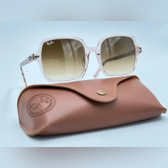 Ray-Ban Transparent Pink Sunglasses with Brown Lenses - Picture 8 of 14